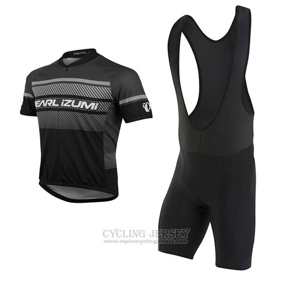 2017 Cycling Jersey Pearl Izumi Gray and Black Short Sleeve and Bib Short